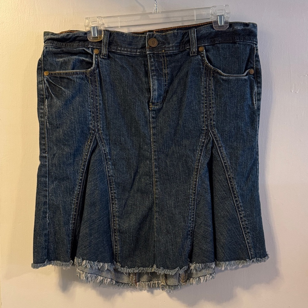 Vintage Old Navy Dark Blue Denim Mini Jean skirt size 12